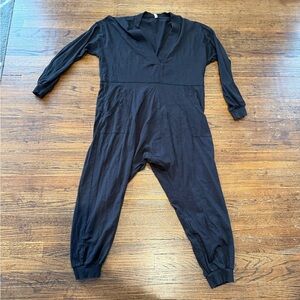 black Free People "Just Because" Long-sleeve jumpsuit